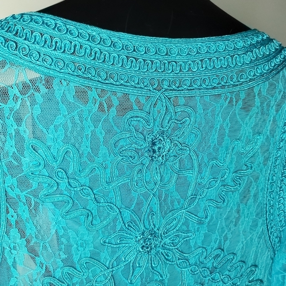 **HOST PICK**NWT SUE WONG NOCTURNE | Lace Dress 3/4 Sleeves US6 #N2111 Turquoise - Picture 7 of 9